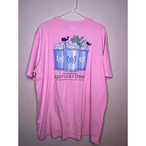 Vineyard Vines Other - Vineyard Vines Kentucky Derby Baby Pink Thousand Dollar Mint Julep Shirt XL
